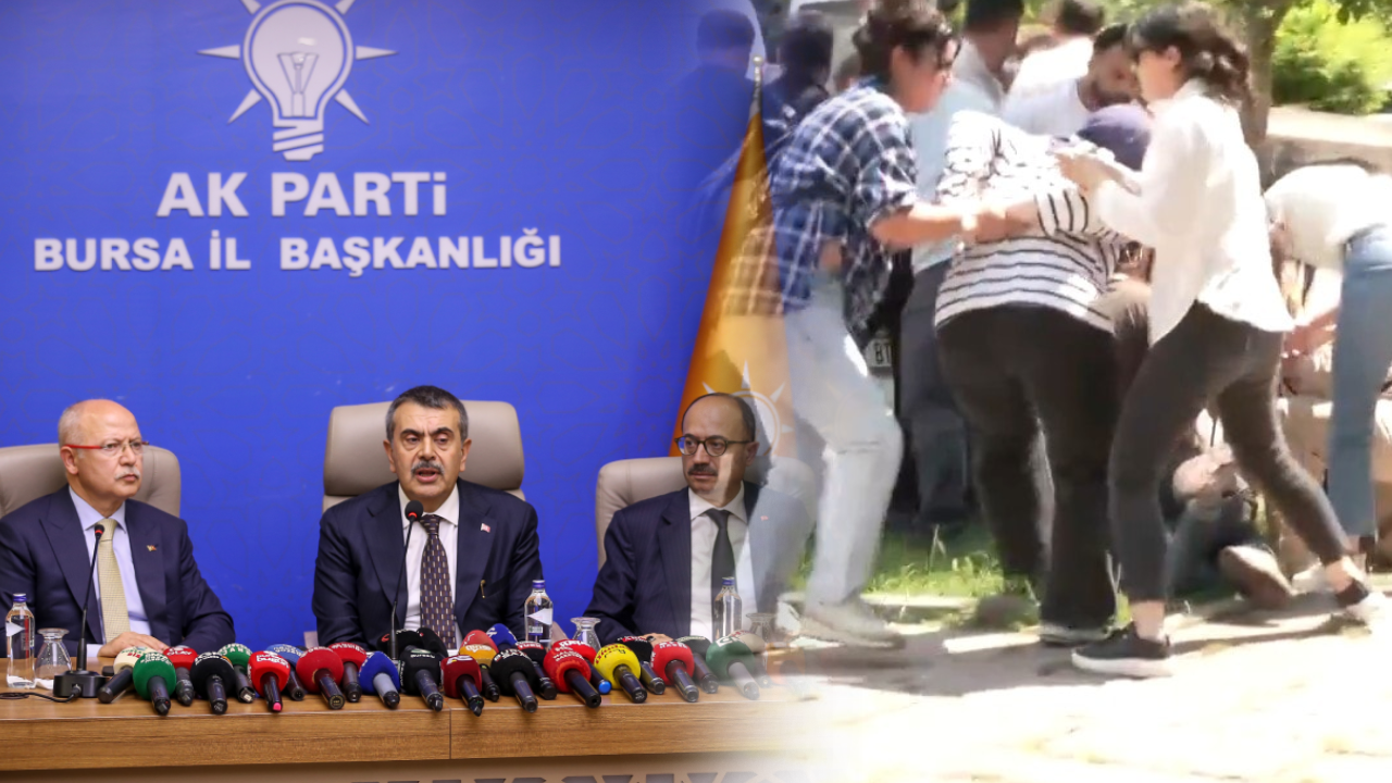 Öğretmenler ters kelepçeyle gözaltına alınırken Bakan AKP il binasına gitti