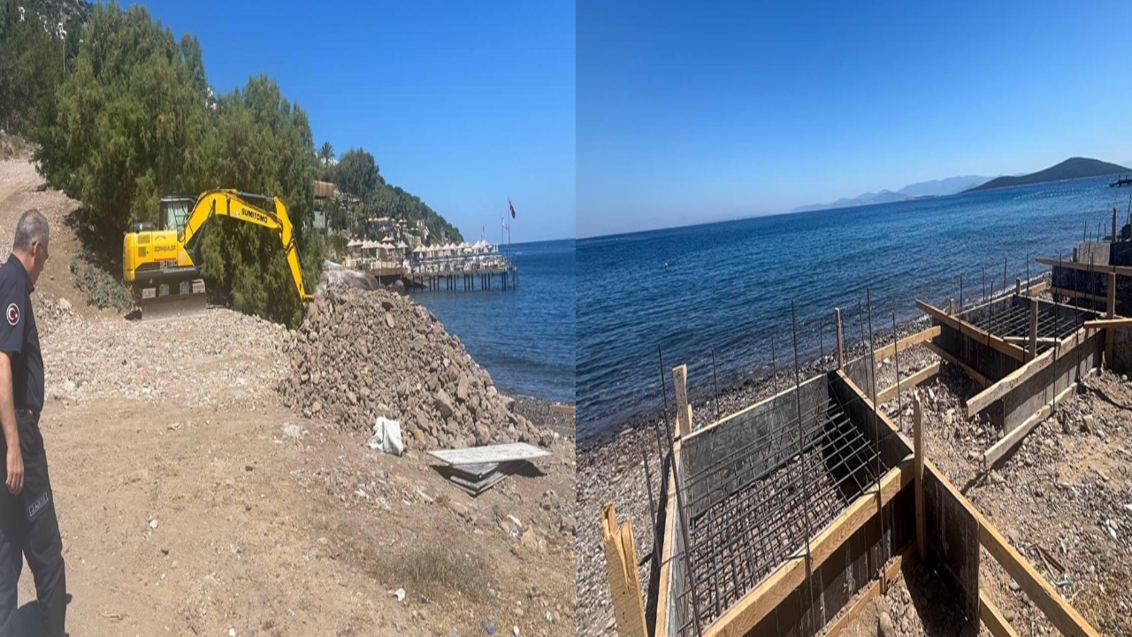 Bodrum'da sahilde beton dökümüne 150 bin lira ceza