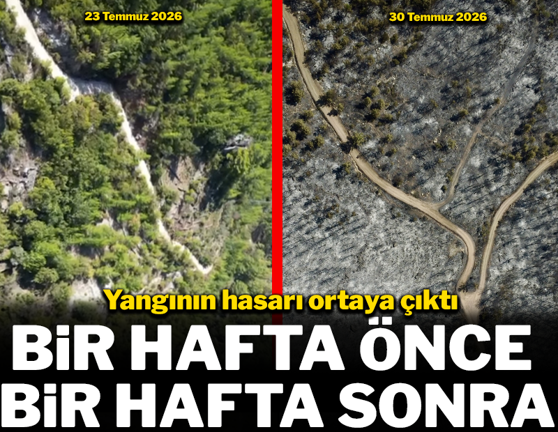 Alevlere teslim olan Kumluca'nın son hali hasarı ortaya çıkardı