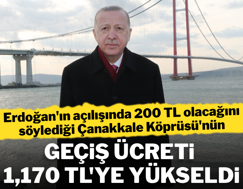 200 liracık geçiş ücreti 4 yılda 1170 lira oldu
