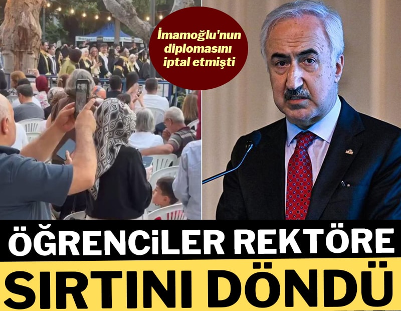 İmamoğlu'nun diplomasını iptal etmişti... Mezuniyet törenine damga vuran protesto! Öğrenciler rektöre sırtını döndü