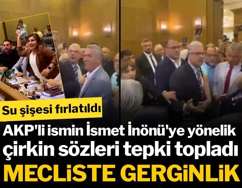 Bursa'da 'İsmet İnönü' tartışması meclisi karıştırdı: CHP'li isim su şişesi fırlattı