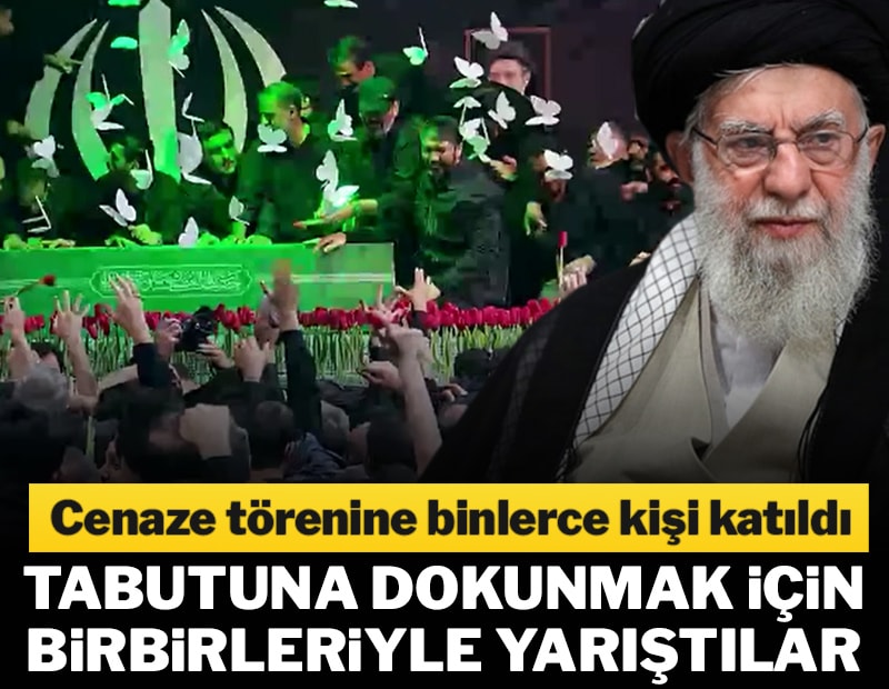 Hamaney'e veda! Binlerce kişi tabutuna dokunabilmek için birbirleriyle yarıştı