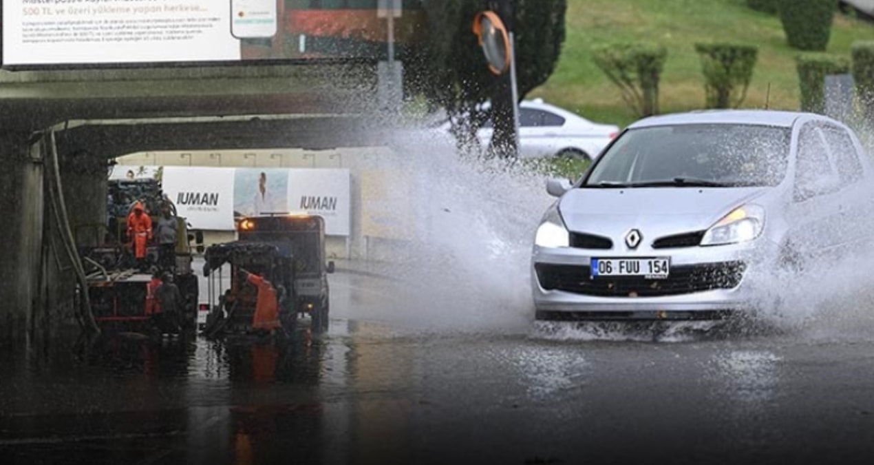İki büyükşehirde hafta sonuna sağanak damga vurdu: Yollar kapandı, araçlar mahsur kaldı