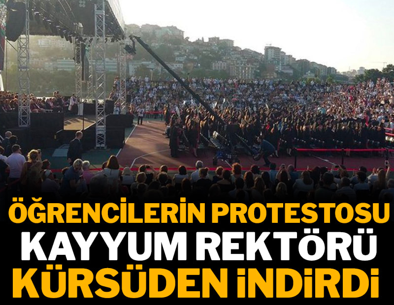 Bilgi Üniversitesi’nde kayyum rektörü sırtlarını dönerek protesto ettiler