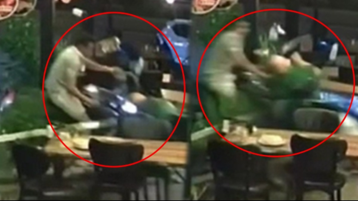 "Bu kadarı ancak filmlerde olur" dedirten kaza: Lokantada oturan müşterinin üzerine motosiklet uçtu
