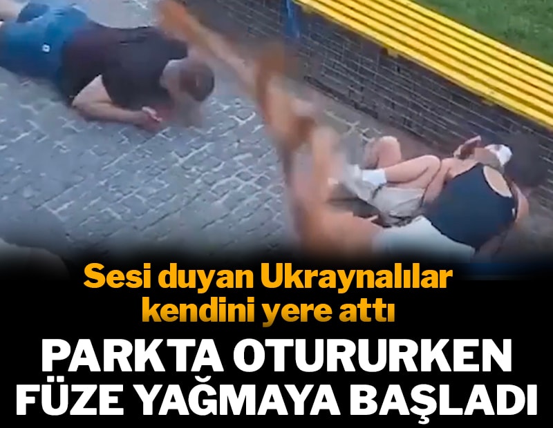 Parkta otururken füze yağmaya başladı