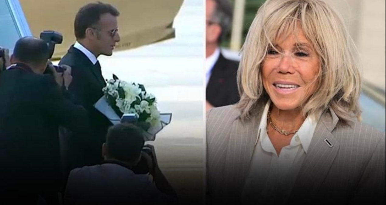 Geçen yıl eşinden tokat yemişti: Macron çifti bu defa ayrı uçakla geldiler