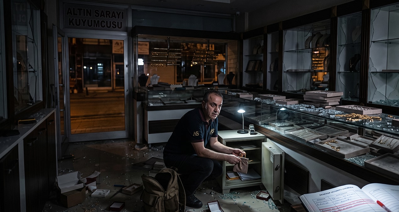 Çalıp çalıp yerine koydu! Elektrik kesildi 300 tam altın buhar oldu