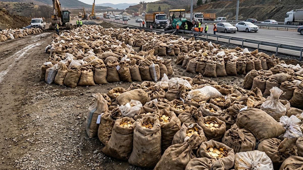 Otoyol çalışmaları sırasında tam 22 bin torba altın çıkarıldı