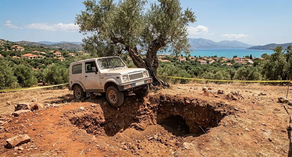 Aracını park ederken binlerce yıllık sırrı ortaya çıkardı
