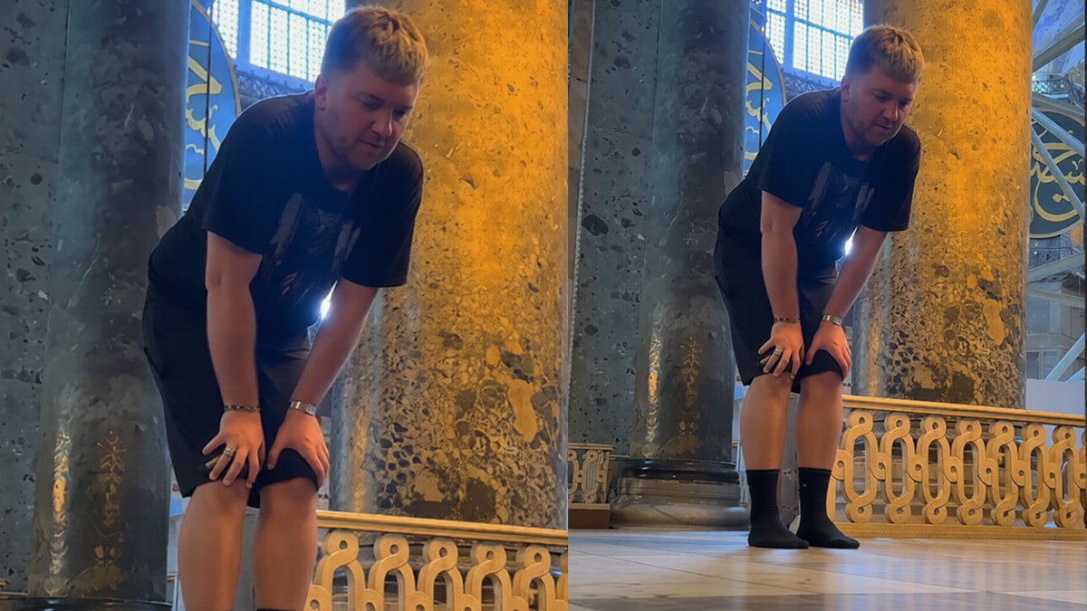 Ayasofya'ya 1360 lira ödemek istemeyen turistin çektiği video viral oldu