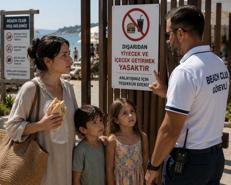 Plajlarda 'sandviç polisi' uygulaması: Çantalar bir bir denetleniyor