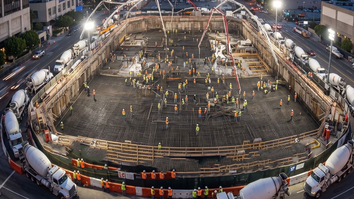20 saatte 37 bin ton betonu okyanus gibi akıttılar