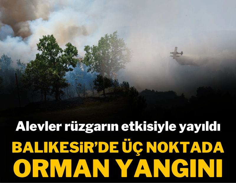 Balıkesir'de üç noktada yangın! İki ilden sevindiren haber geldi...