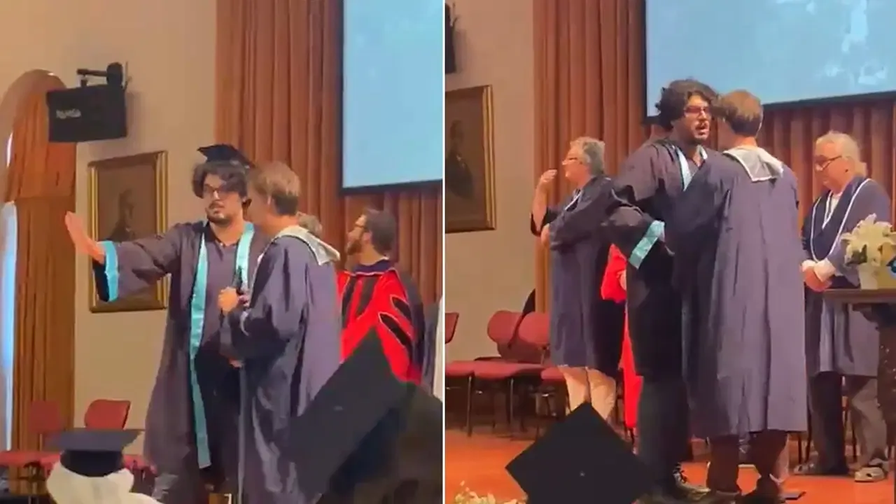 Boğaziçi mezuniyetinde dikkat çeken an: Öğrenci fotoğraf çektirmek istemeyince gerginlik çıktı