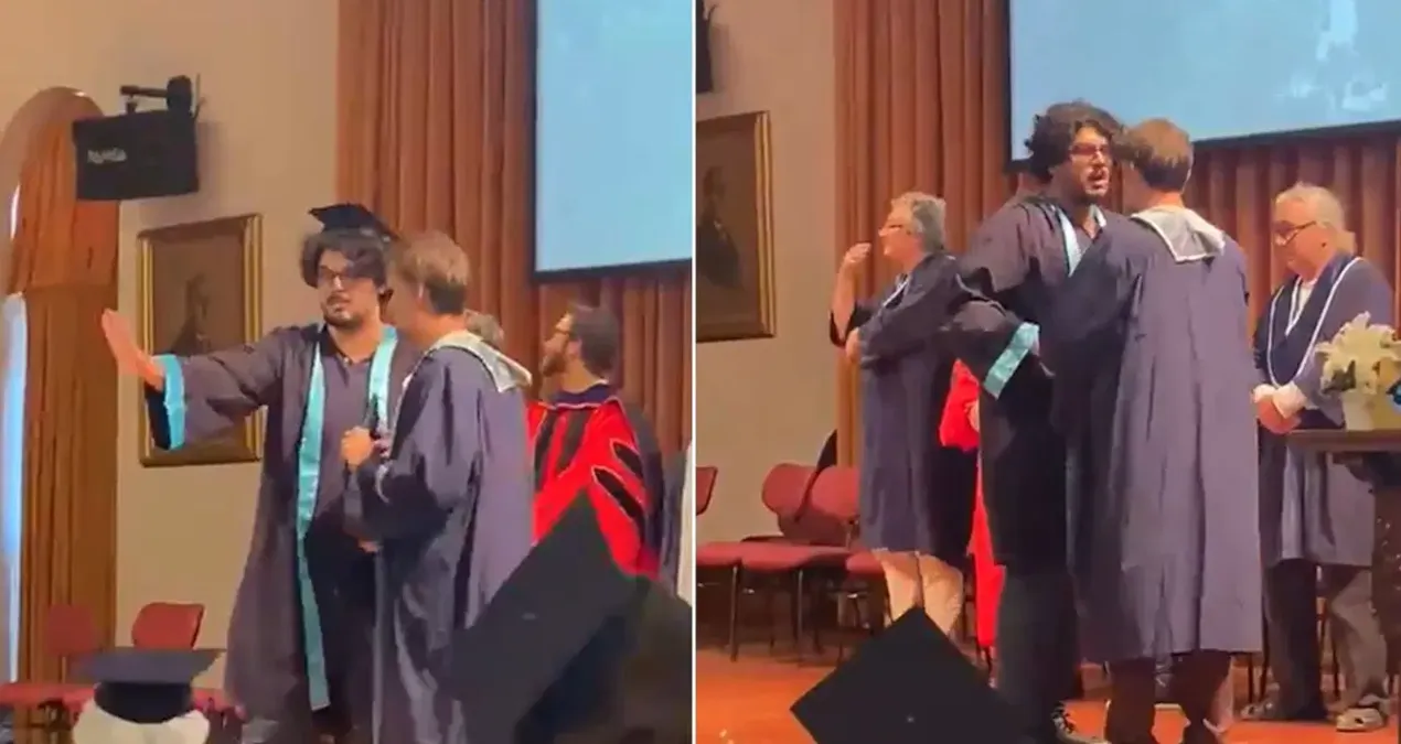 Boğaziçi mezuniyetinde dikkat çeken an: Öğrenci fotoğraf çektirmek istemeyince gerginlik çıktı