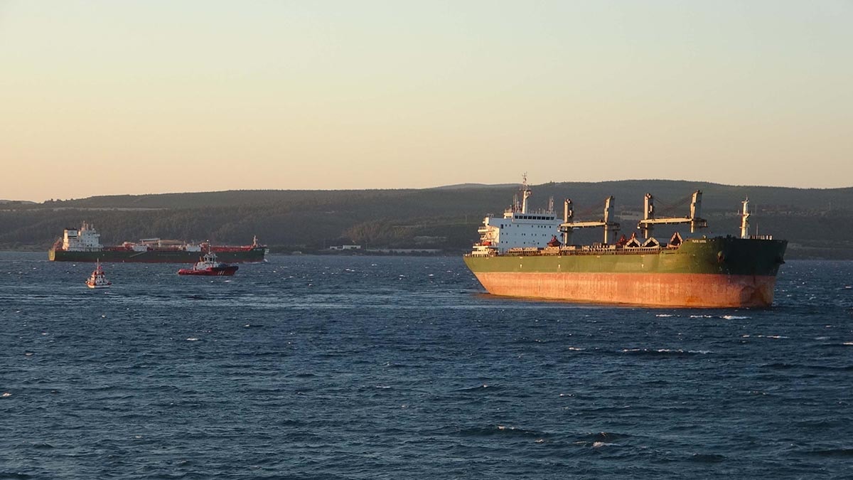 Çanakkale Boğazı'nda karaya oturan gemi için kurtarma çalışması başlatıldı