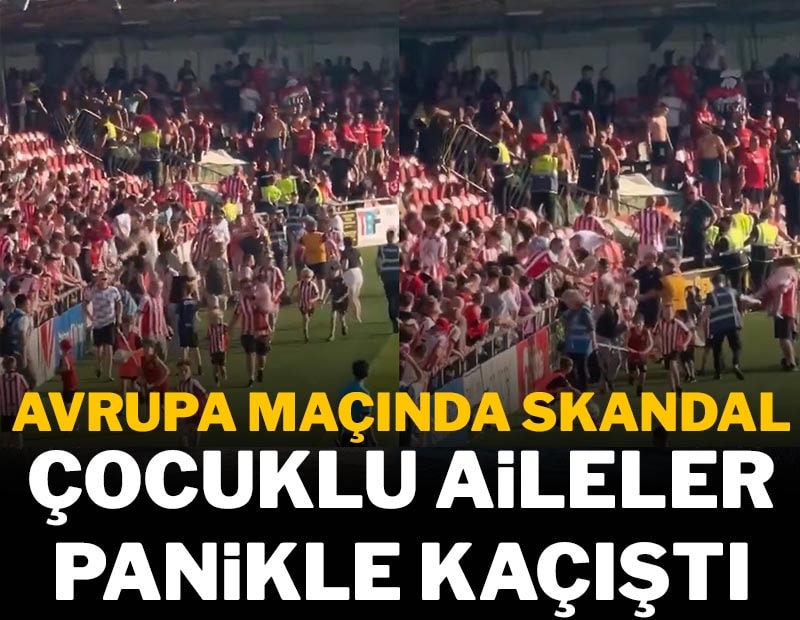Avrupa maçında tribünler karıştı, çocukların korkusu yürekleri burktu