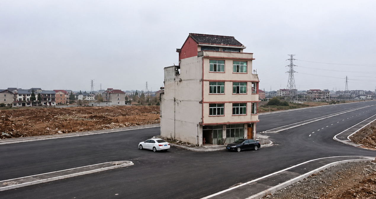 Çin'deki 'çivi ev' dramı: Otoyolun ortasında kalan ev sahibinin pişmanlığı kapak görseli