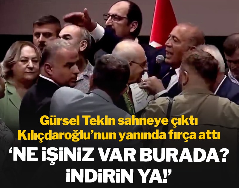 Gürsel Tekin sahneye çıktı, Kılıçdaroğlu'nun yanında fırça attı: 'Ne işiniz var burada?'