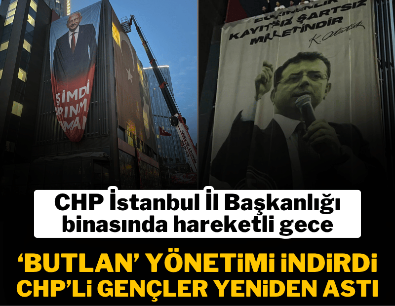 'Butlan' yönetiminin indirdiği İmamoğlu posterini gençler yeniden astı