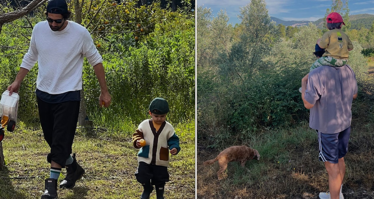 Akyaka'ya yerleşen Kaan Urgancıoğlu bağ bahçeyle uğraşıyor, oğluyla doğanın tadını çıkarıyor