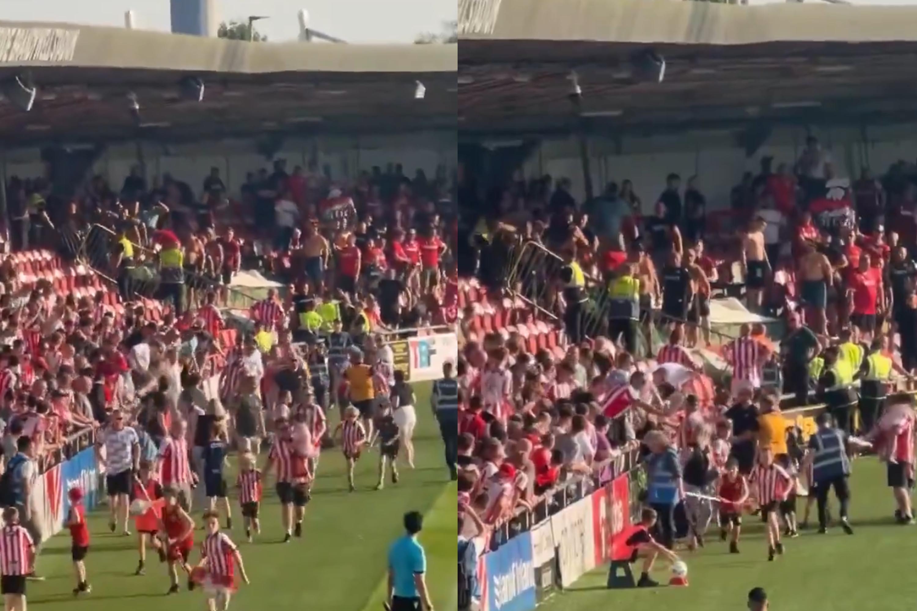 Avrupa maçında tribünler karıştı, çocukların korkusu yürekleri burktu