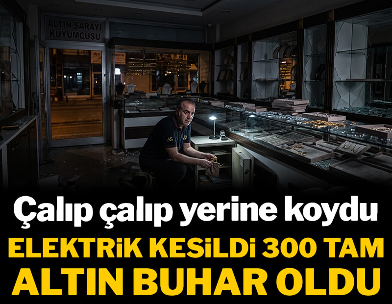 Çalıp çalıp yerine koydu! Elektrik kesildi 300 tam altın buhar oldu