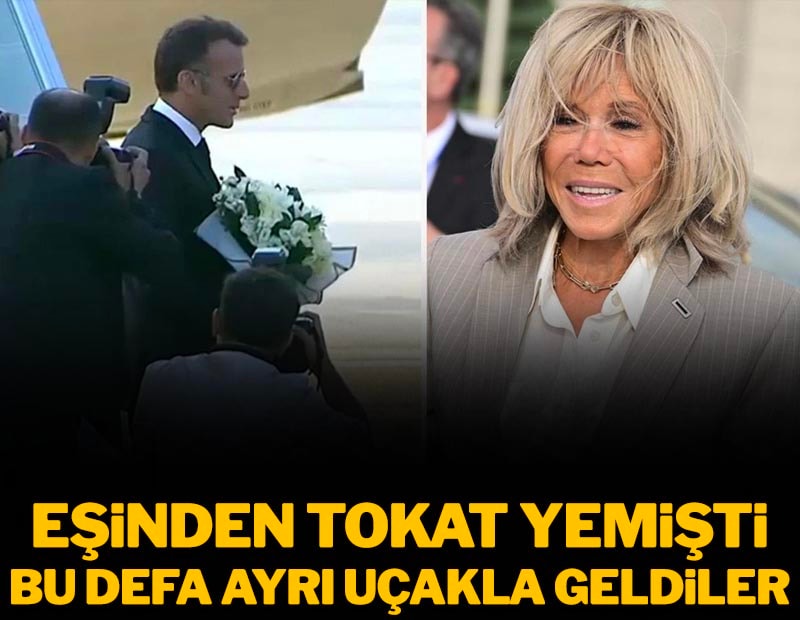 Geçen yıl eşinden tokat yemişti: Macron çifti bu defa ayrı uçakla geldiler