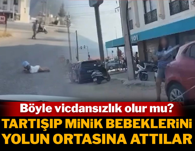 Tartışıp minik bebeklerini yol ortasına attılar! Böyle vicdansızlık olur mu?