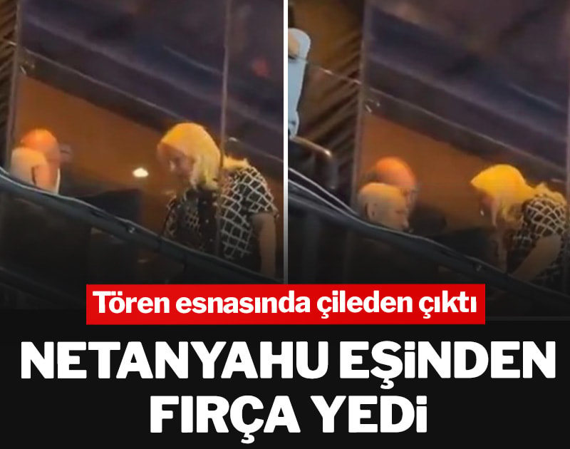 Netanyahu açılış töreninde eşinden fırça yedi