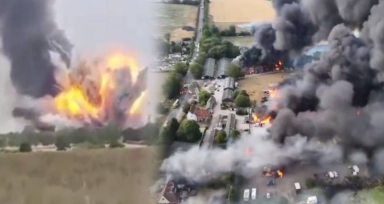 Bu görüntüler Avrupa'dan: Sanayi mahallesi bomba gibi patladı