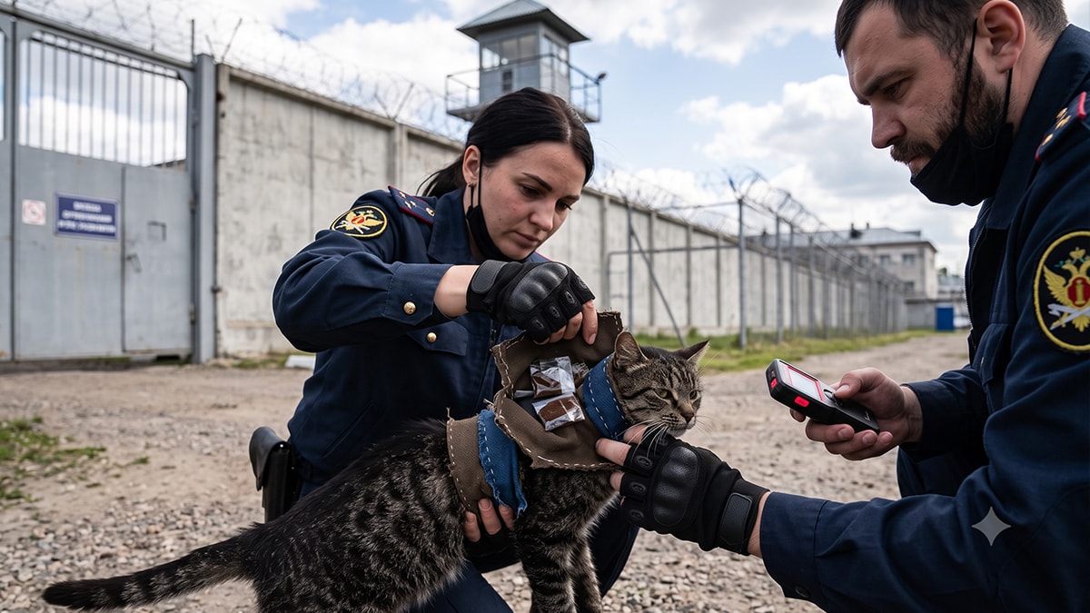 Cezaevine uyuşturucu taşıyan 'kurye kedi' yakalandı