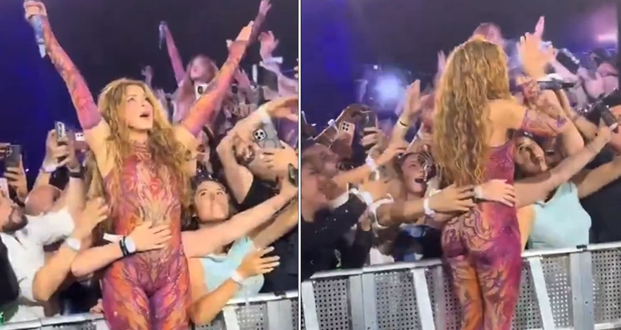 Shakira'ya konserde taciz gibi sevgi gösterisi