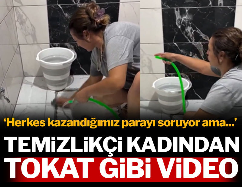 Temizlikçi kadından tokat gibi video: 'Herkes ne kadar kazandığımızı soruyor ama...'