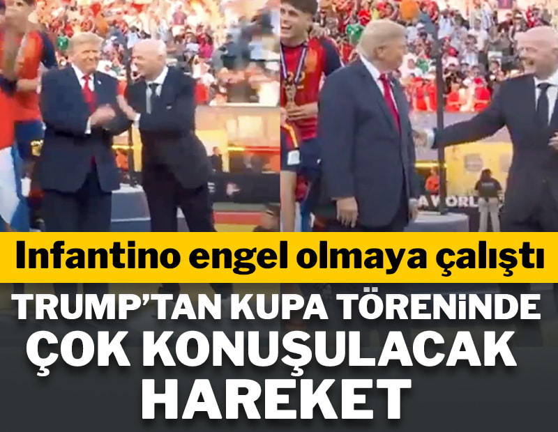 Trump'tan kupa töreninde çok konuşulacak hareket! Infantino engel olmaya çalıştı