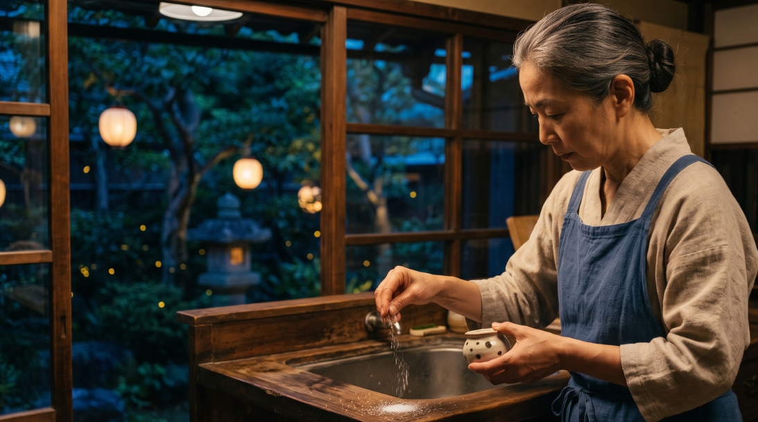 Japonlar yüzyıllardır bu yüzden geceleri  lavabo kenarlarına tuz serpiştiriyormuş