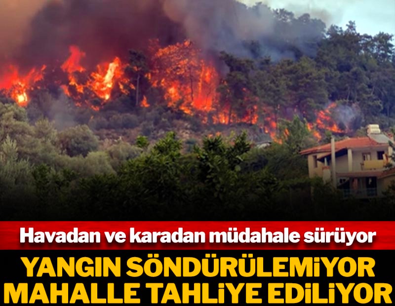 Havadan ve karadan müdahale sürüyor! Yangın söndürülemiyor mahalle tahliye ediliyor