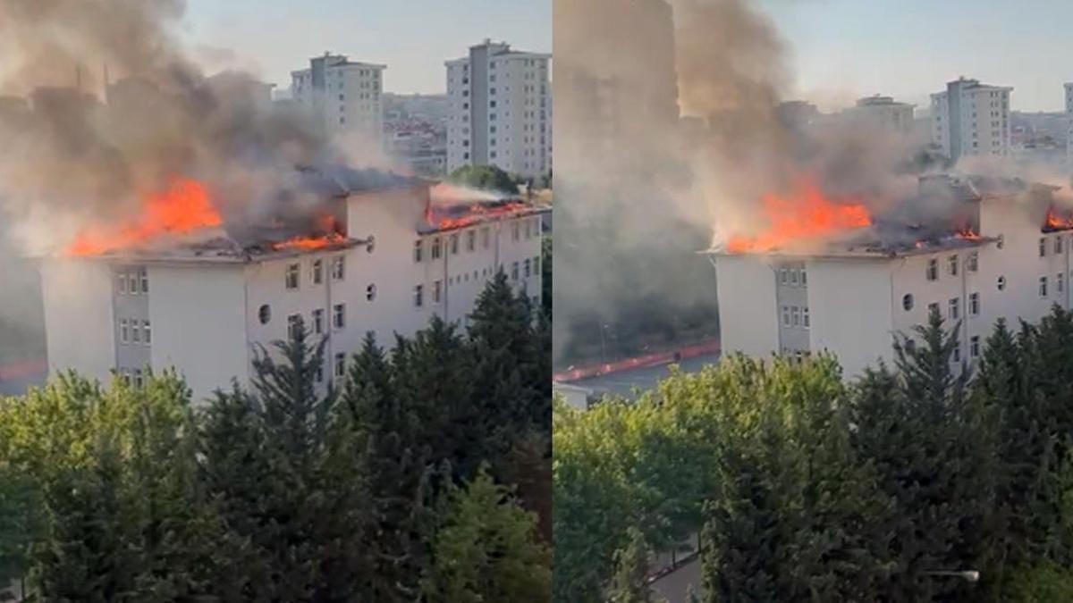 İstanbul Beylikdüzü'nde bir okulda yangın