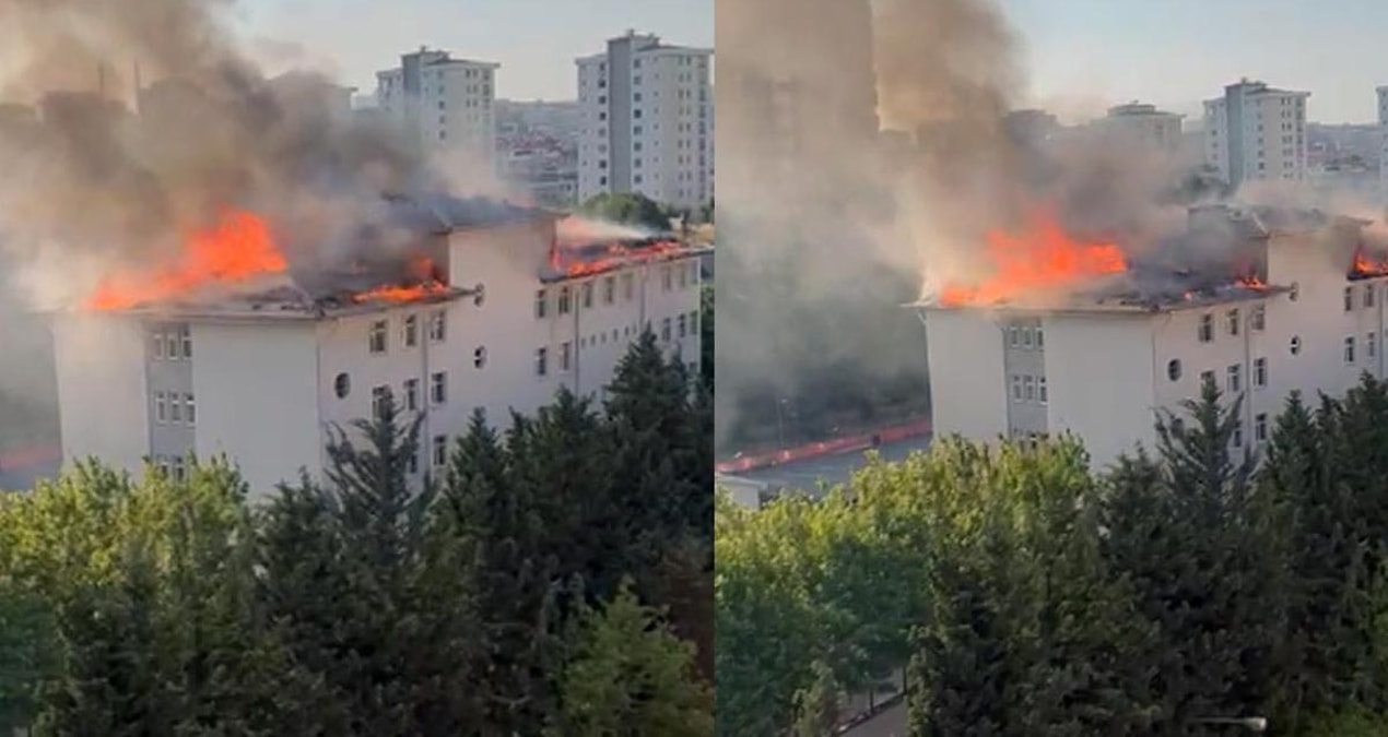 İstanbul Beylikdüzü'nde bir okulda yangın