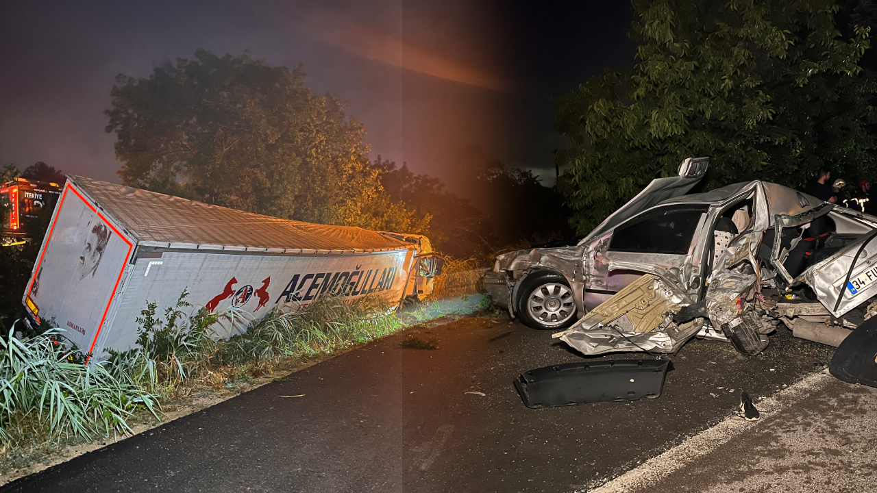 Emniyet şeridinde facia! Duran otomobile TIR çarptı... 7 yaşındaki çocuk can verdi