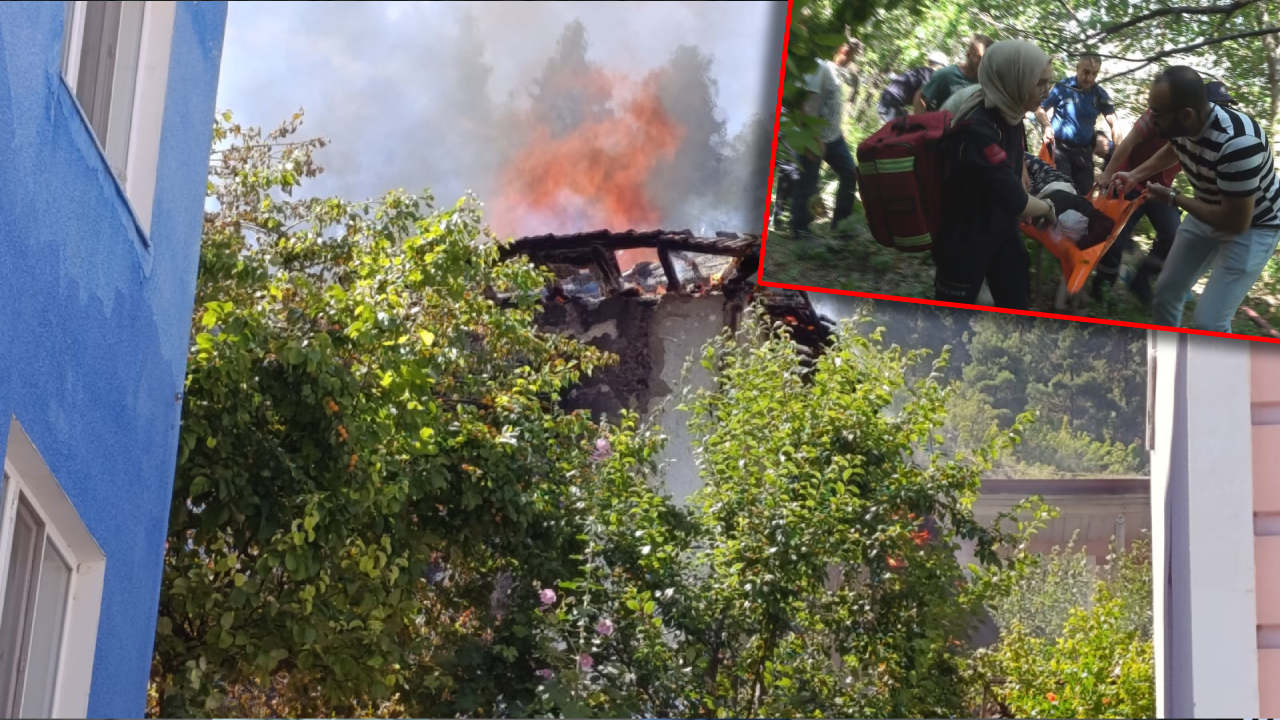 Alevlerin sardığı evde mahsur kalan görme engelli kadını itfaiyeciler kurtardı