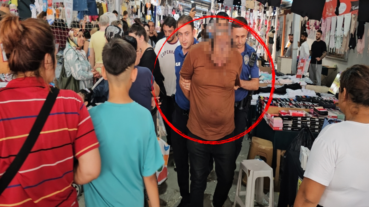 Pazar sapığı suçüstü yakalandı! Gizlice kadınları çekmiş