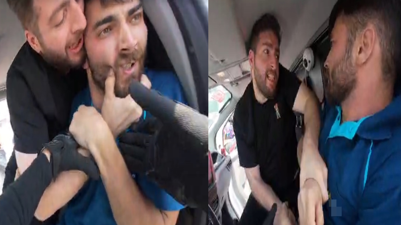 Trafik tartışmasında kamyonu bastı!