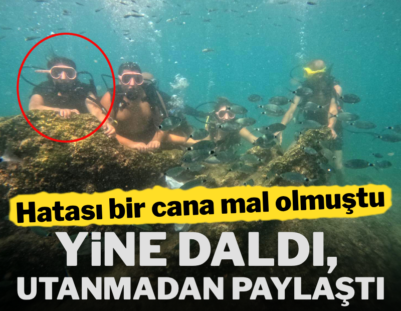 Yine daldı, utanmadan paylaştı