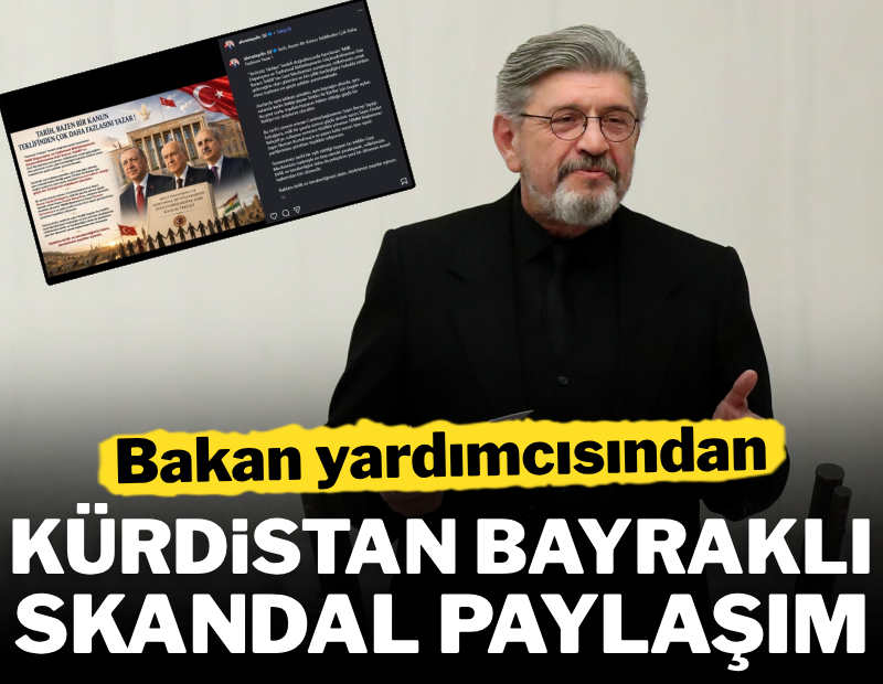 Bakan yardımcısından Kürdistan bayraklı skandal paylaşım
