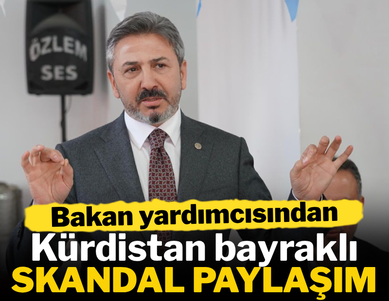 Bakan yardımcısından Kürdistan bayraklı skandal paylaşım