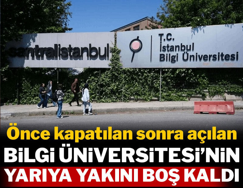 Önce kapatılan sonra açılan Bilgi Üniversitesi'nin yarıya yakını boş kaldı
