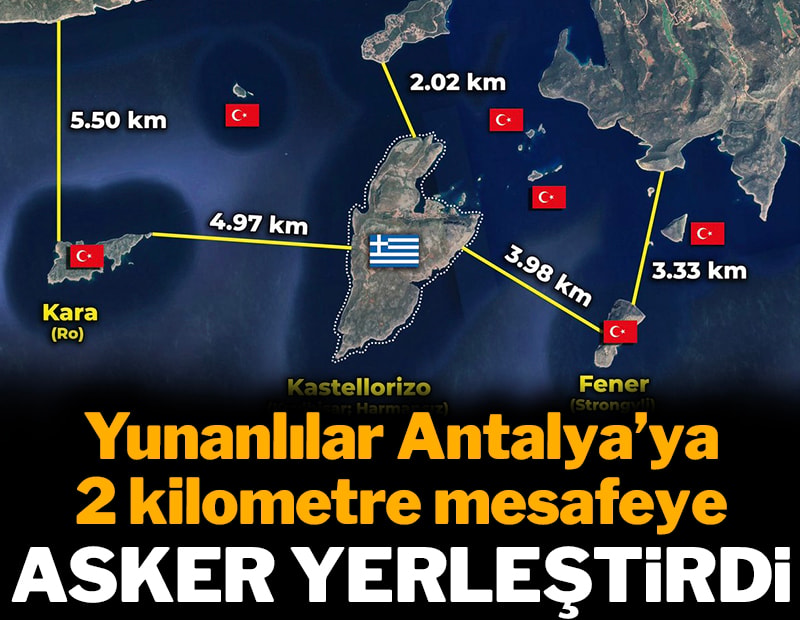 Yunanlılar Antalya'ya 2 kilometre mesafeye asker yerleştirdi
